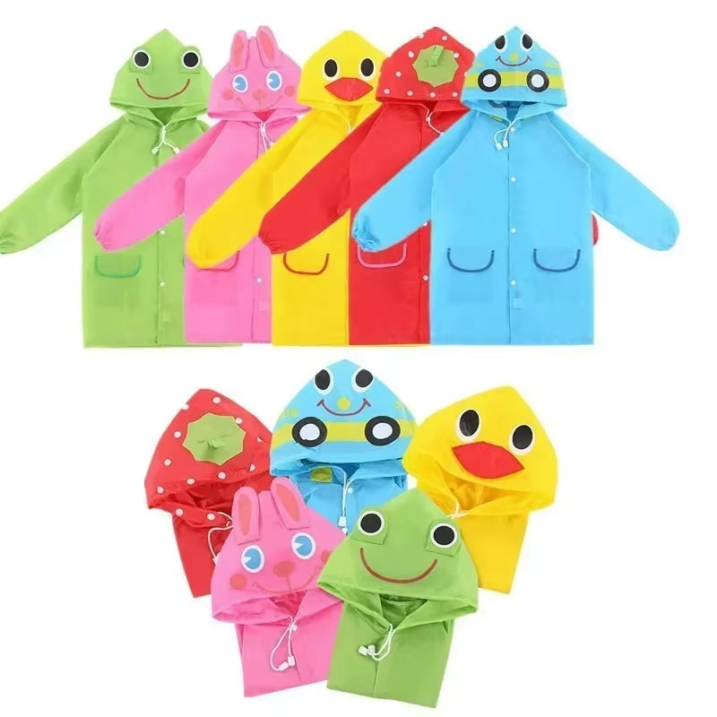 Baby Raincoat Cartoon Animal Style Waterproof Kids Rain Coat for Children Rainwear Student Poncho Rain Coat Kids