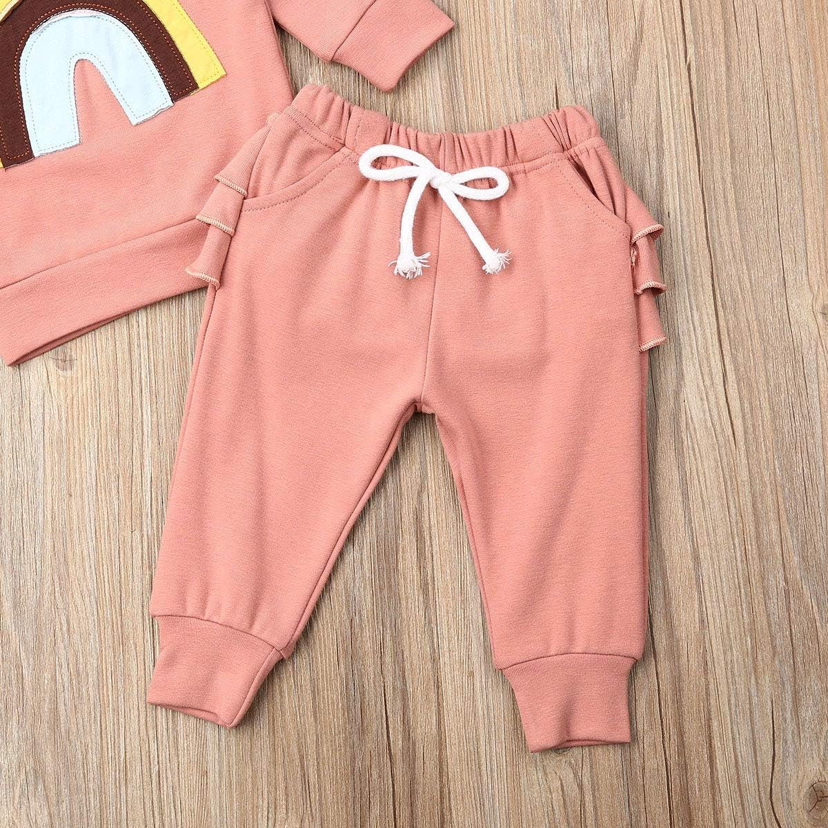 Newborn Baby Girls Clothes Cotton Suit Cute Baby Kid Infant Toddler Play Wear Fall Winter Rainbow Outfits