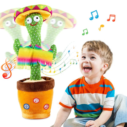 Dancing Talking Cactus Singing Talking Recording Mimic Repeating What You Say Toy Electronic Light up Plush Give for Kids Gifts