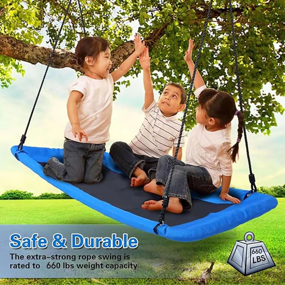 700Lb Giant 60" Platform Tree Swing for Kids Rectangular Platform Swing Outdoor Swing Kids and Adults Outdoor Tree Swing