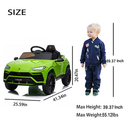 Lamborghini Urus 12V Electric Powered Ride on Car Toys for Girls Boys, Green Kids Electric Vehicles Ride on Toys with Remote Control, Foot Pedal, MP3 Player and LED Headlights, CL61